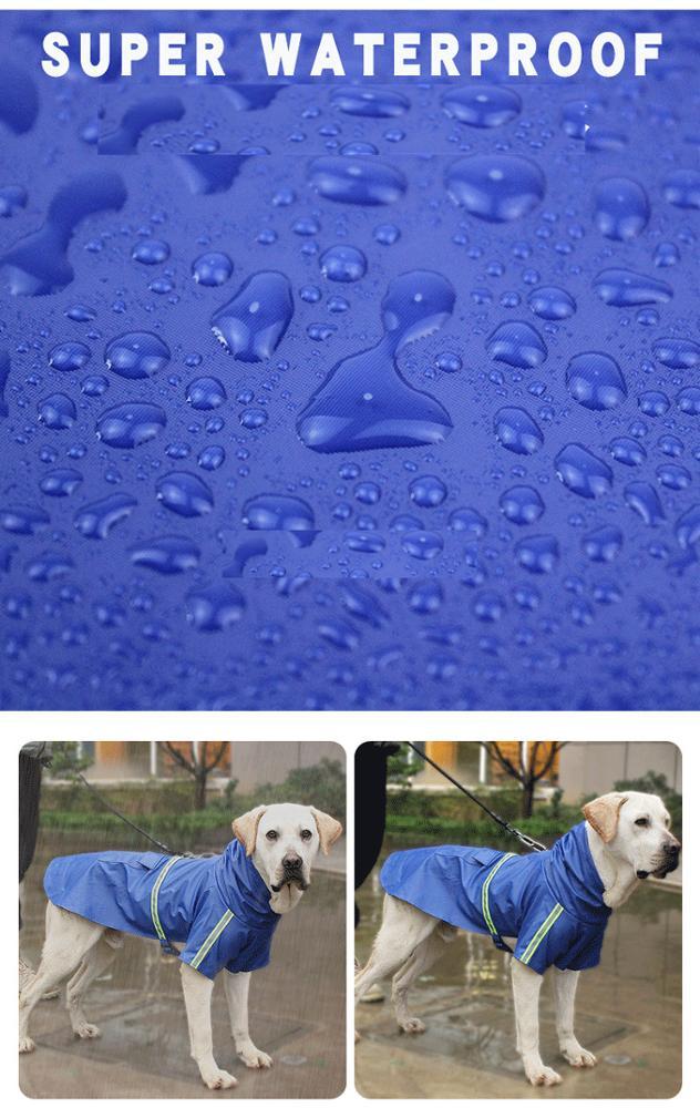 Pet dog Apparel large dog raincoat clothes Waterproof rain coat with reflective stripe S-5XL