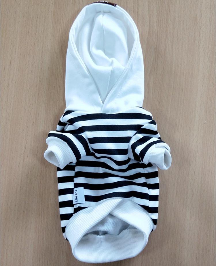 Pet Hoodie Cat Match Owner and Dog Parent-child Dog Pet Clothes black and white stripe