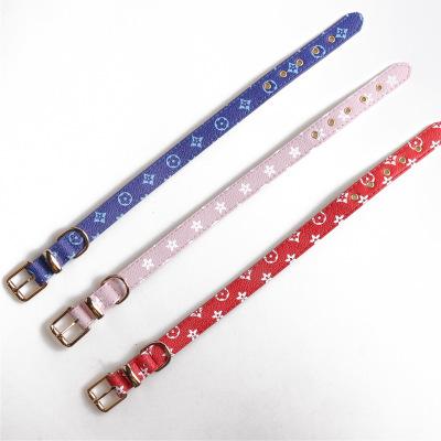 Designer brand classic luxury PU pet dog collar leash