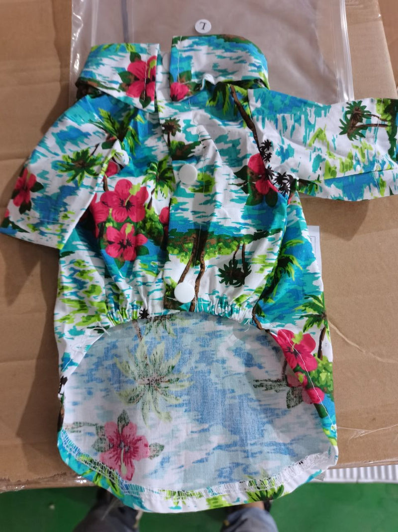 Hawaii Fashionable Wholesale dog Clothes Hawaiian Print Dog Shirt For Summer day