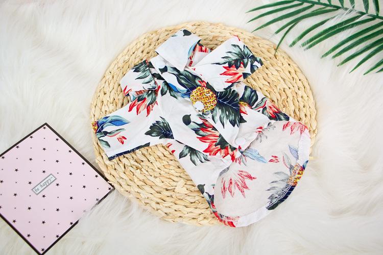 Hawaii Fashionable Wholesale dog Clothes Hawaiian Print Dog Shirt For Summer day