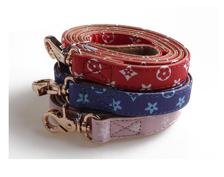 Designer brand classic luxury PU pet dog collar leash